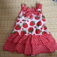 いちご柄 女の子用ワンピース水着 95〜105cmのサムネイル
