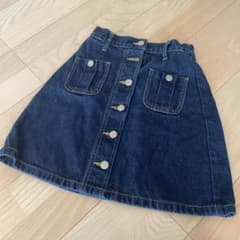デニムブルー ボタン付きミニスカートのサムネイル