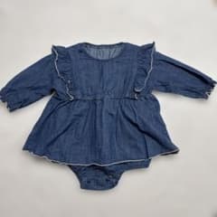 ベビー デニム ロンパース フリル 70cmのサムネイル