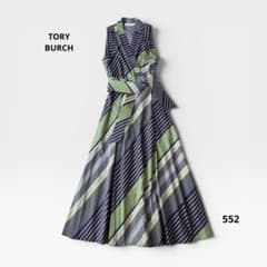 定価8万Tory Burch 袖なしラップドレス カシュクールロング丈