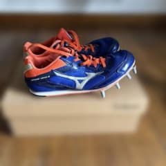 ★青×オレンジ★MIZUNO 25.0 陸上スパイク BRAVE WING 3のサムネイル