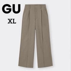 GU ジーユー　ブラッシュドジャージーワイドパンツ　ブラウン　XLのサムネイル