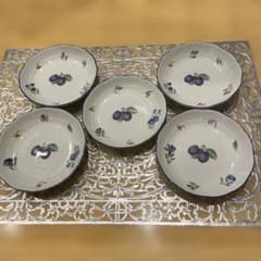 ジノリ フェリーチェプルーン イタリアンフルーツ ラウンド小皿 5枚