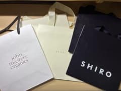 新旧SHIRO4枚& johnmastersorganics1枚 ショップ袋5点のサムネイル