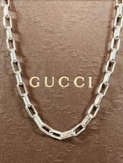 超美品】GUCCI レクタングル チェーン ネックレス 男女兼用 SV925