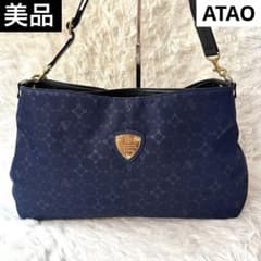 専用ページ】美品ATAO エルビィ2way ショルダーモノグラム総柄ネイビー 