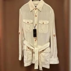 【新品タグ付】LANVIN COLLECTION リネンシャツジャケット 46のサムネイル