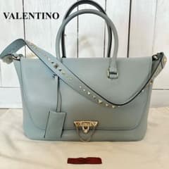 VALENTINO ヴァレンティノ　トートバッグ　水色　ロックスタッズ