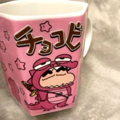 초코비 머그컵 크레용 신짱 핑크
