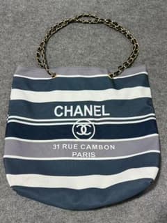 chanel ノベルティ ストライプ トートバッグ - メルカリ