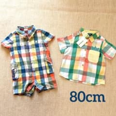 男の子　80センチ　シャツ　チェック　新品のサムネイル