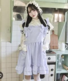 whinny おサボりメイドちゃんワンピ ブルーチェックのサムネイル