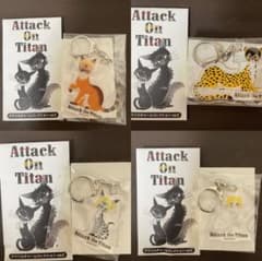 進撃の巨人黒ねこ意匠 キーホルダー　ライナー　ベルホルト　アーニー　ヒストリアのサムネイル