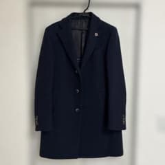 LARDINI ネイビー チェスターコート　サイズ46雨の日セール価格のサムネイル