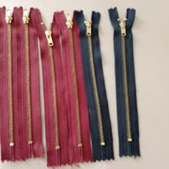 金属ファスナー 6本セット ボルドー ネイビーのサムネイル