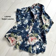 ローレンラルフローレン【S】半袖 花柄 青 夏 Ralph Lauren - メルカリ