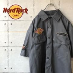 【空まめ様専用】 ハードロックカフェ 刺繍ロゴ ワークシャツ 半袖 シャツのサムネイル