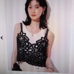 未使用 Arpege story クロシェレースキャミ 黒 - メルカリ