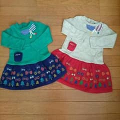 森刺繍ワンピース 80㎝95㎝セットのサムネイル