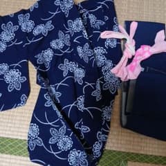 紺地 菊柄 浴衣 帯 帯締めセット - メルカリ