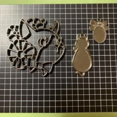 追加！大きめ　猫　レジン枠 パーツ 空枠 シルバー ミール皿のサムネイル