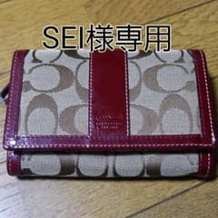COACH　シグネチャー×エナメル赤　美品のサムネイル