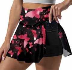 ♚新品・海外製ノーブランド美しい蝶々のデザインレッド✖️ブラックのフレアスコート♚のサムネイル