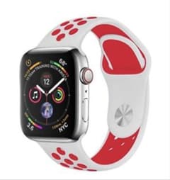 Apple Watch用ベルト　全てのウォッチに適応　ホワイト&レッドのサムネイル