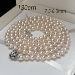 ロング 130cm あこや真珠 パール ネックレス 約7.5-8.0 2連 3連 - メルカリ