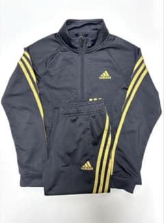 adidas ジャージ上下セット　ブラック✖️ゴールド　140〜150のサムネイル