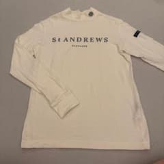 St ANDREWS ゴルフ 長袖 モックネックシャツ ホワイト Mのサムネイル