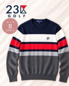 【美品】23区GOLF ボーダーニット レディース II M相当のサムネイル