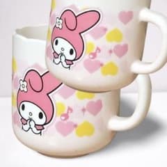 マイメロディ 波型マグカップ 2個セット ピンク 陶器製 2006y前後