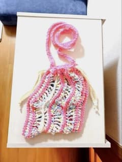 なみなみ巾着バッグ　ポシェット　スマホ入れ　小物入れのサムネイル