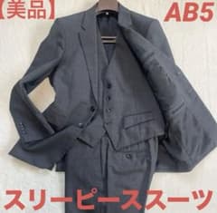 スーツ セットアップ スリーピーススーツ AB5 グレー ストライプ