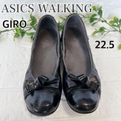 ASICS WALKING GIRO 22.5cm レザー リボン パンプス 黒 - メルカリ