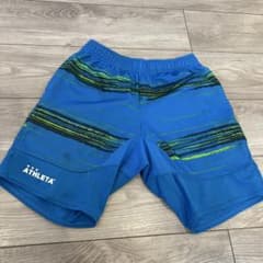 ATHLETA ハーフパンツ 青 ストライプ　160センチのサムネイル