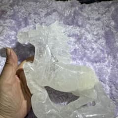 N-72天然石 水晶 彫刻 馬 置物 - メルカリ