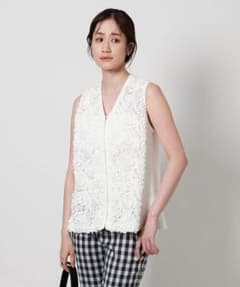 UNITED ARROWS フラワー チュール ニットベストのサムネイル