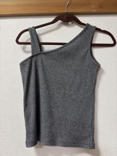 アシンメトリー リブ キャミソール グレーのサムネイル