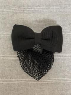 【新品】CLIP PARIS リボン バレッタ ネット付 シニヨン まとめ髪 黒のサムネイル