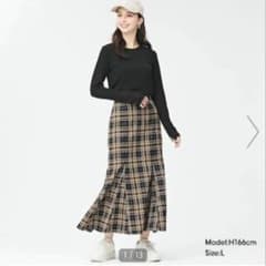 チェック柄　マーメイドスカートのサムネイル