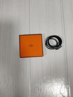 HERMES エルメス レザーブレスレット 2連 ブラックのサムネイル