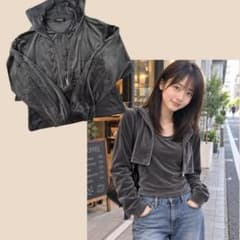 ST.ARIES ベロア 2点セット チャコールグレー 美品のサムネイル