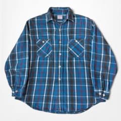 50s 60s BIGMAC 青ベース フランネルチェックシャツ penneys - メルカリ