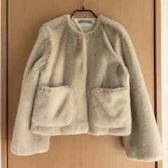Theory luxe セオリーリュクス フェイクファー ショートジャケット M