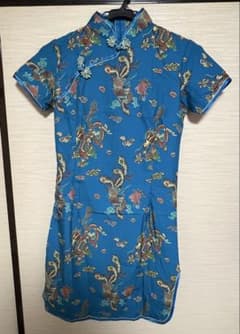 チャイナドレス チャイナ服 青 Lサイズのサムネイル
