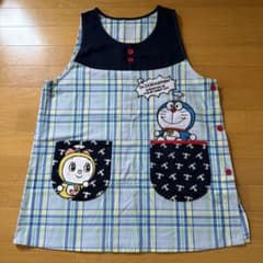 保育士エプロン 中古 ドラえもん エプロン チェック柄のサムネイル