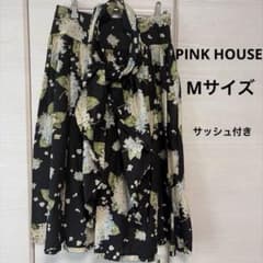 PINK HOUSE ピンクハウス タックスカート 膝下スカート 黒 ブラック