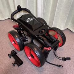 Hill Stone Folding Golf Bag Carry Cart, Self-Propelled, 4 Wheels